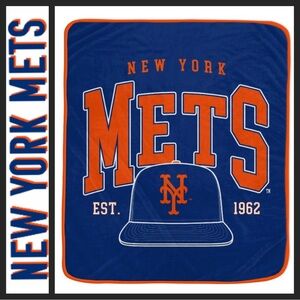 NWT MLB New York Mets Vintage Arch Super Plush Throw Blanket